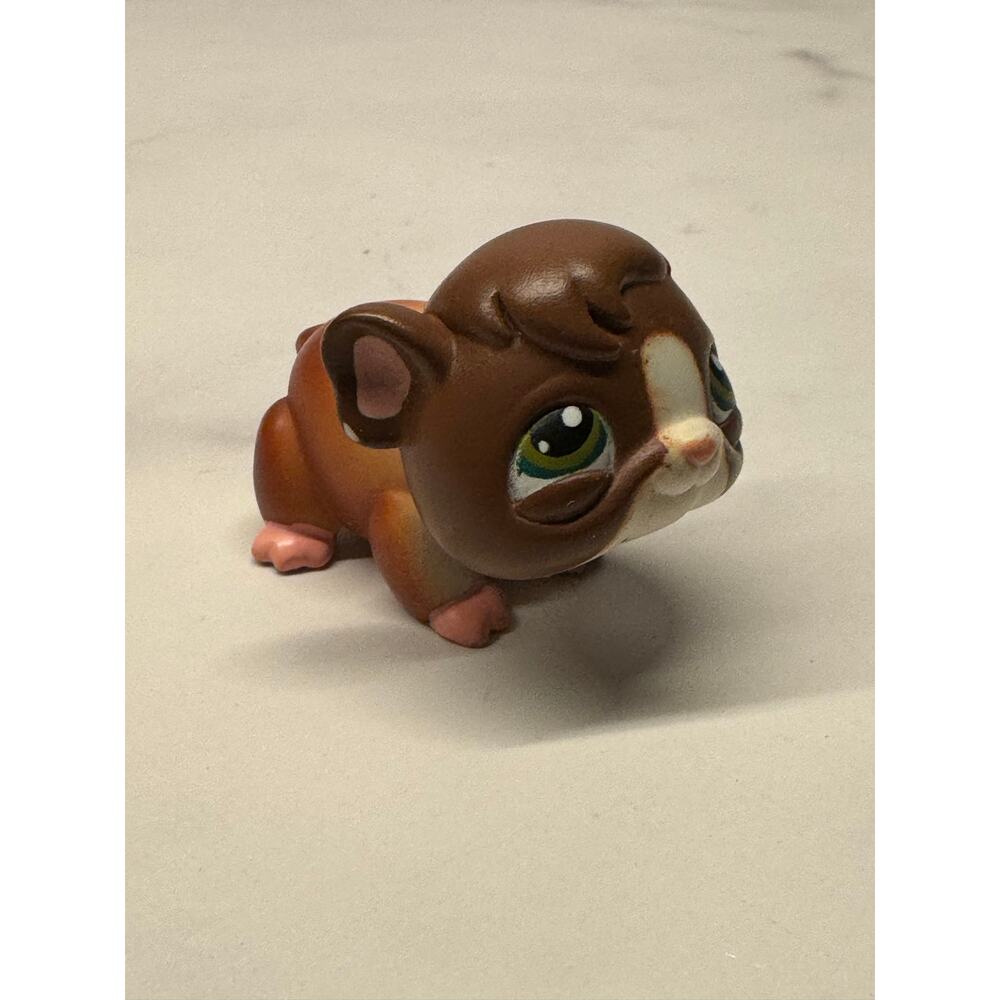 Littlest Pet Shop Guinea Pig LPS Brown Hamster Green Eyes 2004